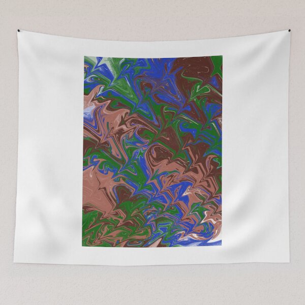 Item preview, Blue Green Brown and Pink Fluid Abstract designed and sold by Abstract65.