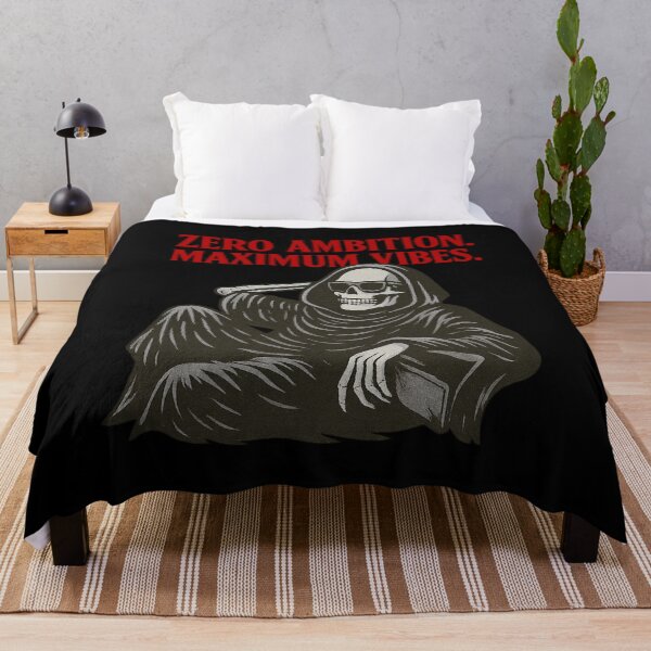 Item preview, Zero ambition. Maximum Vibes – Grim Reaper Chill Shirt designed and sold by Elfonso.