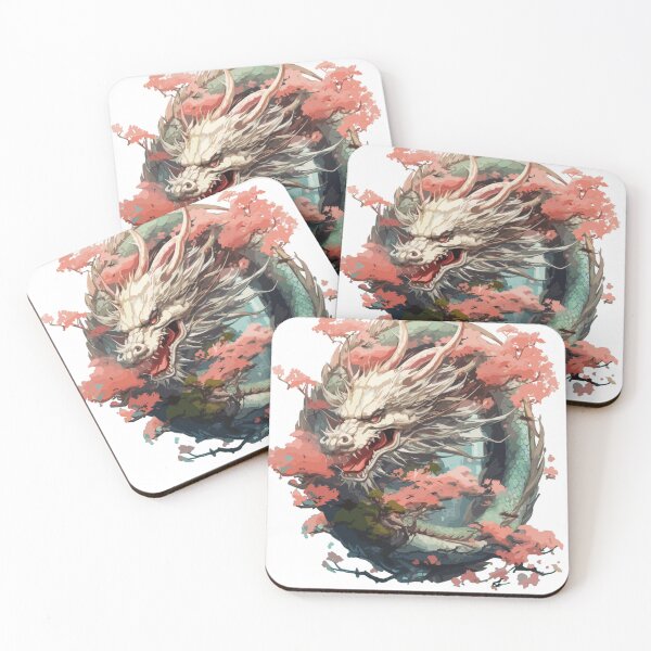 Item preview, Majestic Sky Dragon with Cherry Blossoms – Floating Fantasy Beast over Futuristic City  designed and sold by Daagath.
