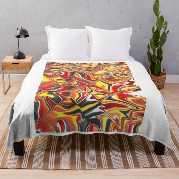 Item preview, Red Yellow and Black Fluid Contemporary Abstract Art Design designed and sold by Abstract65.