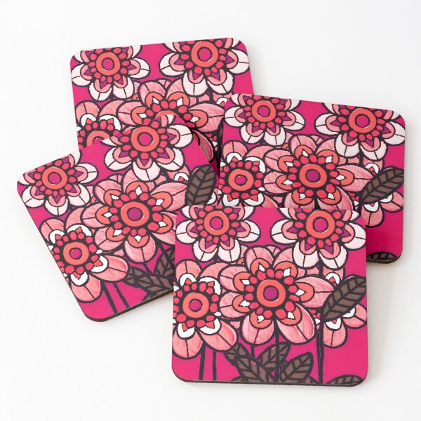 Item preview, Floodle cranberry daisies designed and sold by bekki smith.