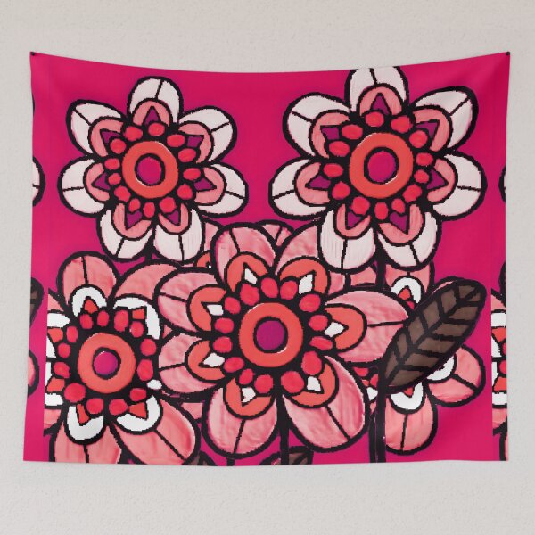 Item preview, Floodle cranberry daisies designed and sold by bekki smith.