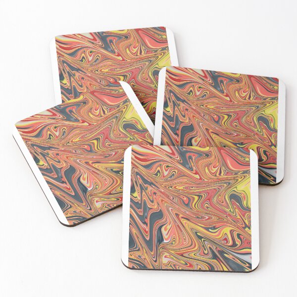 Item preview, Black Yellow and Red Fluid Vibrant Abstract Art designed and sold by Abstract65.