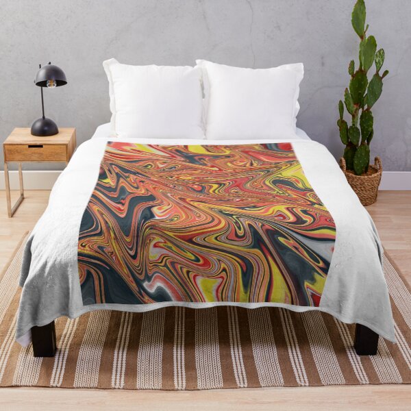 Item preview, Black Yellow and Red Fluid Vibrant Abstract Art designed and sold by Abstract65.