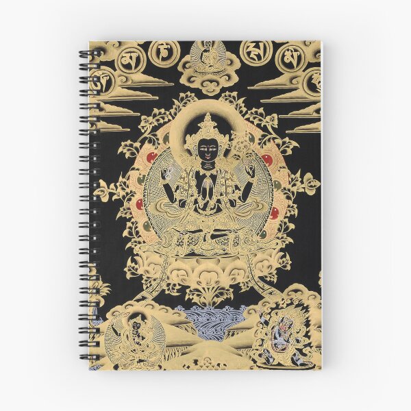 Item preview, The Patron Deity of Om Mani Padme Hum - Tibetan Thangka Painting designed and sold by Onodera.