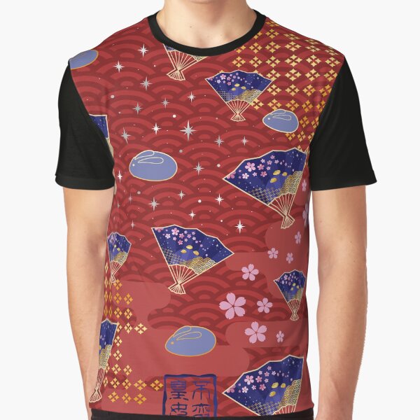 Asian Fans Moon Bunny - Red Graphic T-Shirt