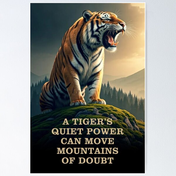 Item preview, A TIGER'S QUIET POWER CAN MOVE MOUNTAINS OF DOUBT designed and sold by TIGERRIFIC.