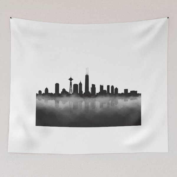 Item preview, A blackandwhite Foggy Seattle designed and sold by Aise06.
