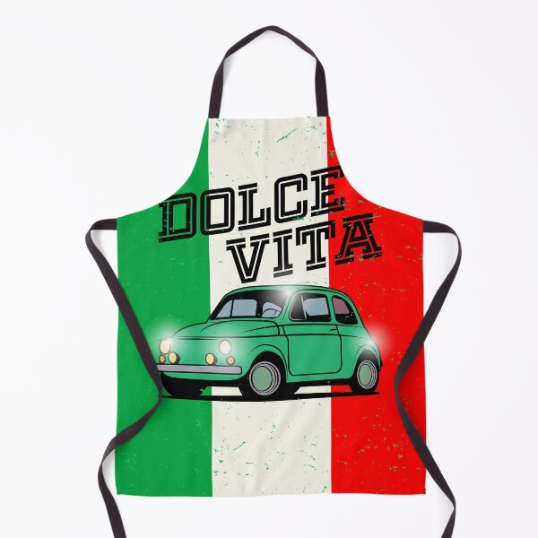Aperçu de l'œuvre Petite vieille voiture verte italienne Fiat 500 créée et vendue par studio838.