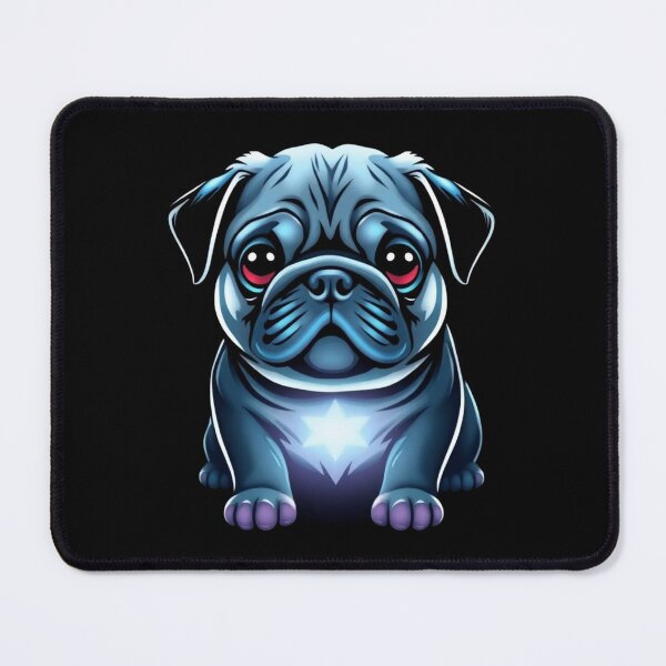 Item preview, Cosmic Pug – Glowing Blue Dog Art with Star Power designed and sold by Rothnaric.