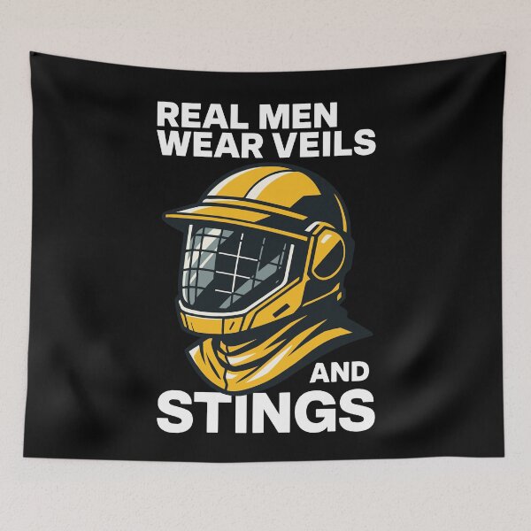 Item preview, Real Men Wear Veils And Stings Beekeeper Bees designed and sold by LuminOrb.