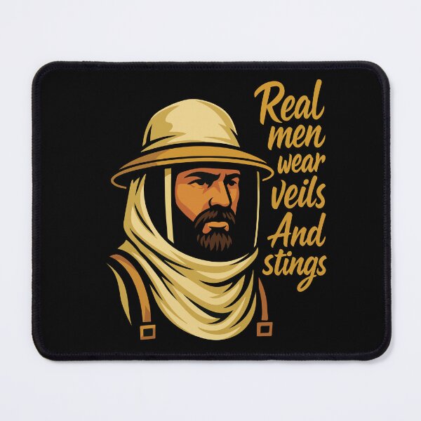 Item preview, Real Men Wear Veils And Stings Beekeeper Bees designed and sold by LuminOrb.