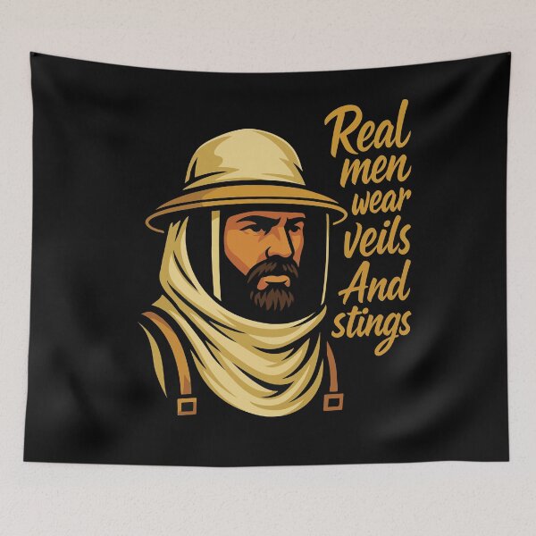 Item preview, Real Men Wear Veils And Stings Beekeeper Bees designed and sold by LuminOrb.