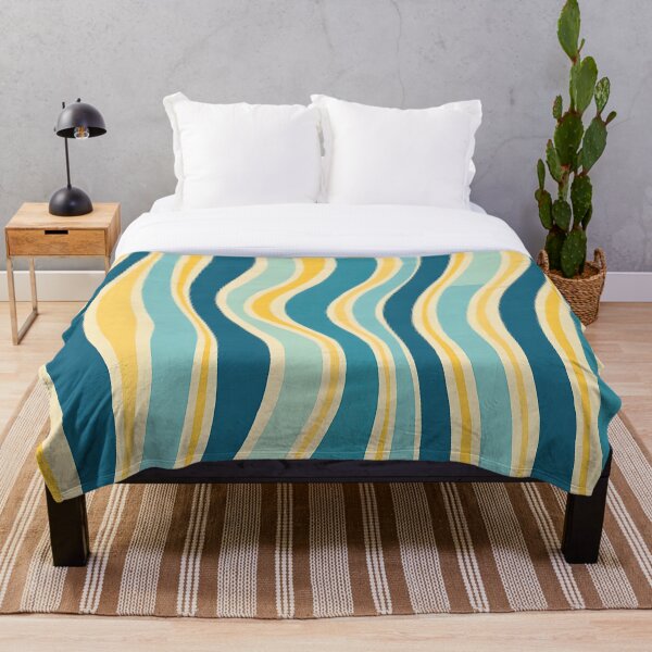 Item preview, Retro Wavy Stripe Pattern – Mid Century Modern,  Boho Abstract  Yellow designed and sold by Prints and Lifestyle.