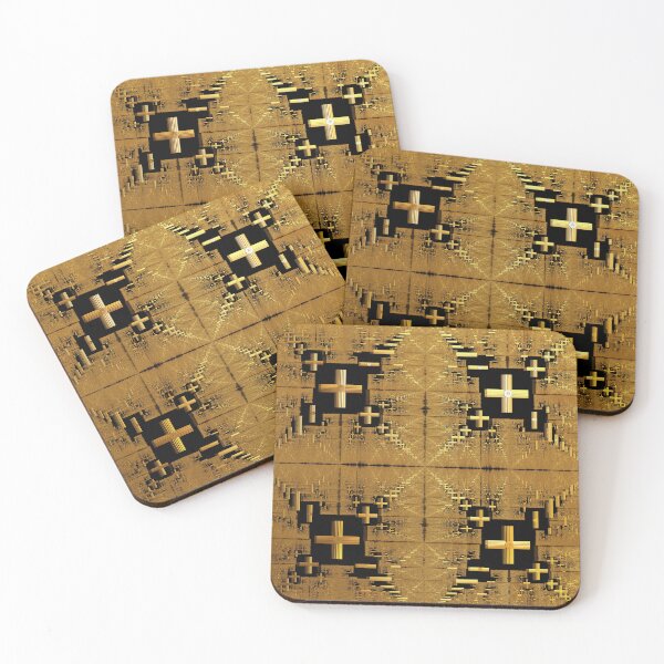 Item preview, Golden Fractal Crosses designed and sold by Yolanda Caporn Art.