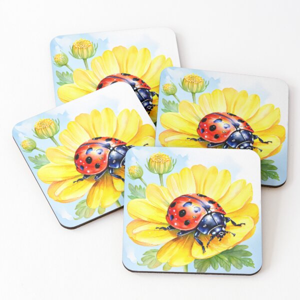 Item preview, Yellow Flowers with Ladybug designed and sold by CookieandShadow.