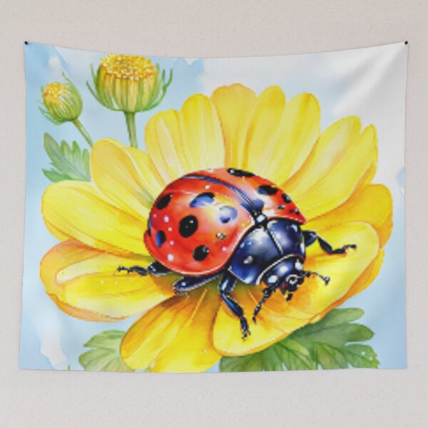 Item preview, Yellow Flowers with Ladybug designed and sold by CookieandShadow.