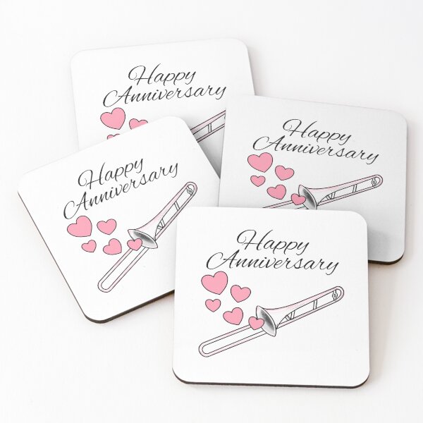 Item preview, Happy Anniversary, Trombone Player Brass Musician Wedding designed and sold by doodlerob.