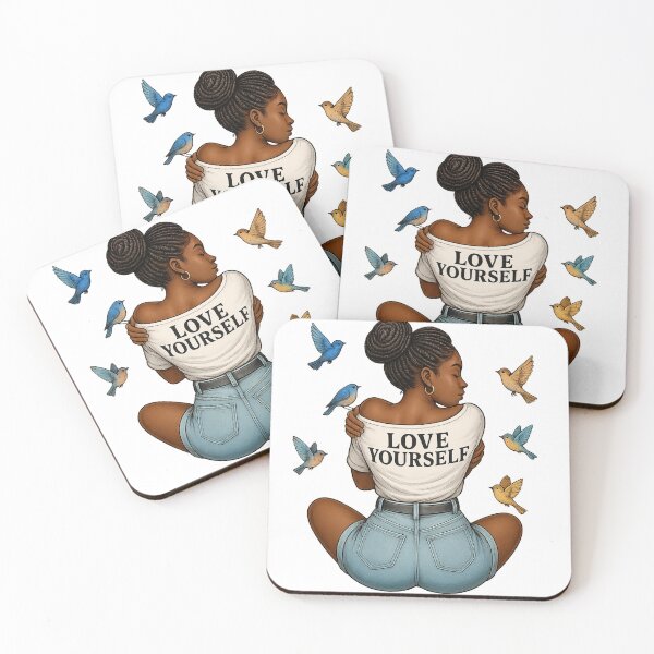 Item preview, Black girl self love clipart | Daily affirmative | Melanin doll queen | Love yourself Clipart, Girl hugging Herself, Beautiful women png designed and sold by PixelBlooming.