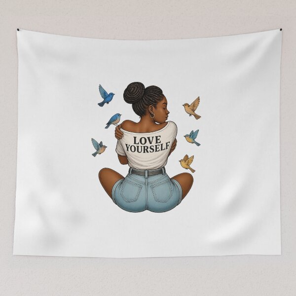 Item preview, Black girl self love clipart | Daily affirmative | Melanin doll queen | Love yourself Clipart, Girl hugging Herself, Beautiful women png designed and sold by PixelBlooming.