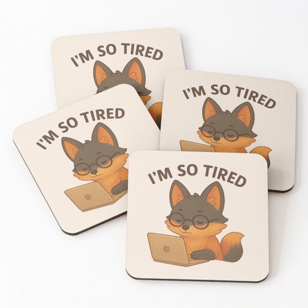 Item preview, I'm So Tired Cute Sleepy Fox Laptop | Ember the Fox designed and sold by Liv Solara.