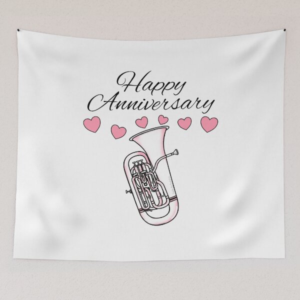 Item preview, Happy Anniversary, Euphonium Player Brass Musician Wedding designed and sold by doodlerob.
