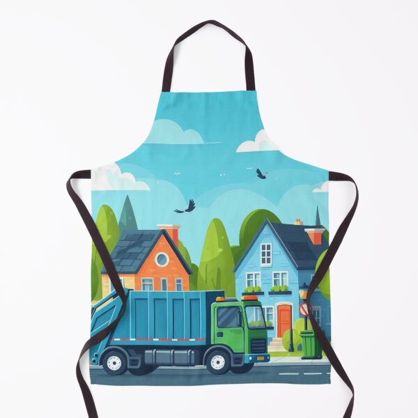 Item preview, Garbage Truck in a Cheerful Neighborhood – Whimsical Vector Art designed and sold by ashokreddy343.