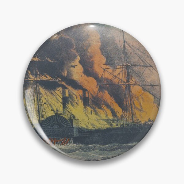 Item preview, Steamship on fire (1862) designed and sold by 19th Century in Color.