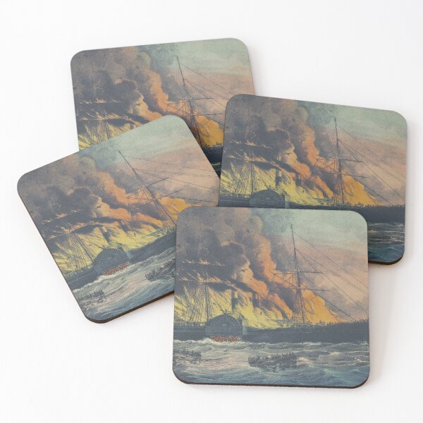 Item preview, Steamship on fire (1862) designed and sold by 19th Century in Color.