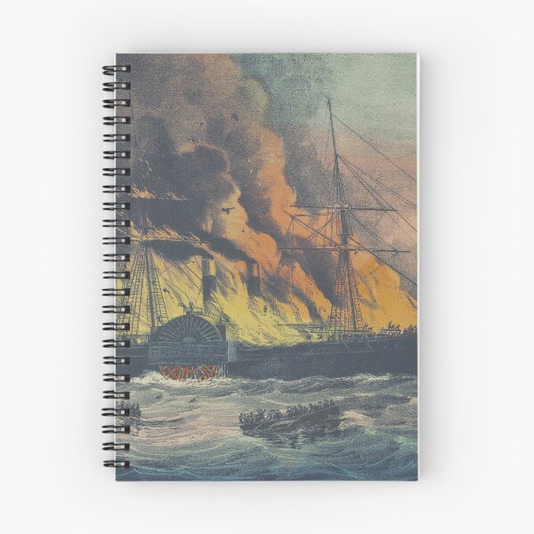 Item preview, Steamship on fire (1862) designed and sold by 19th Century in Color.