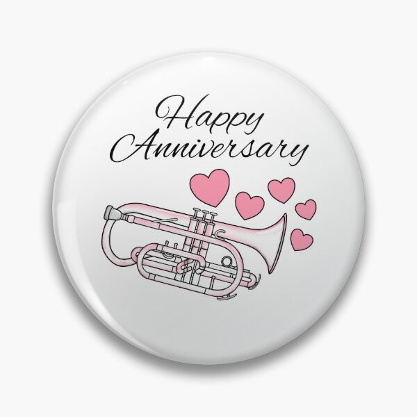 Item preview, Happy Anniversary, Cornet Player Brass Musician Wedding designed and sold by doodlerob.