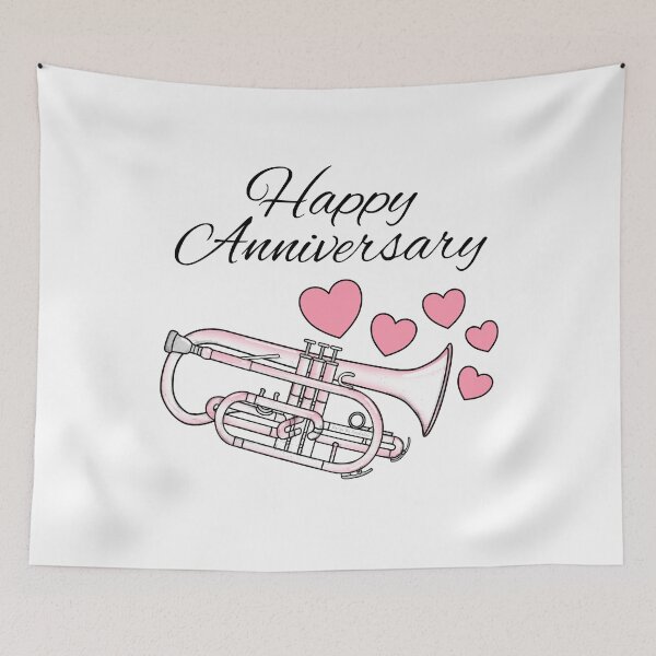 Item preview, Happy Anniversary, Cornet Player Brass Musician Wedding designed and sold by doodlerob.