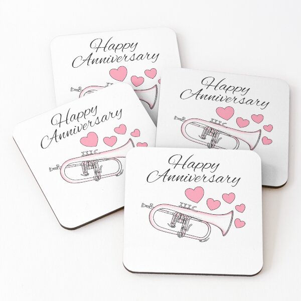 Item preview, Happy Anniversary, Flugelhorn Player Brass Musician Wedding designed and sold by doodlerob.