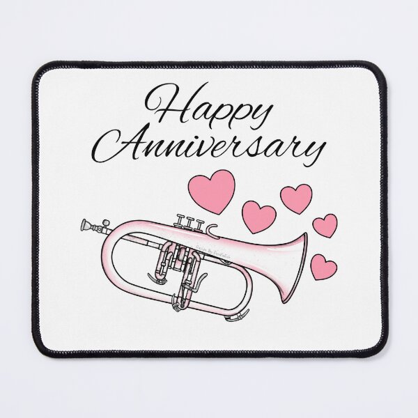 Item preview, Happy Anniversary, Flugelhorn Player Brass Musician Wedding designed and sold by doodlerob.
