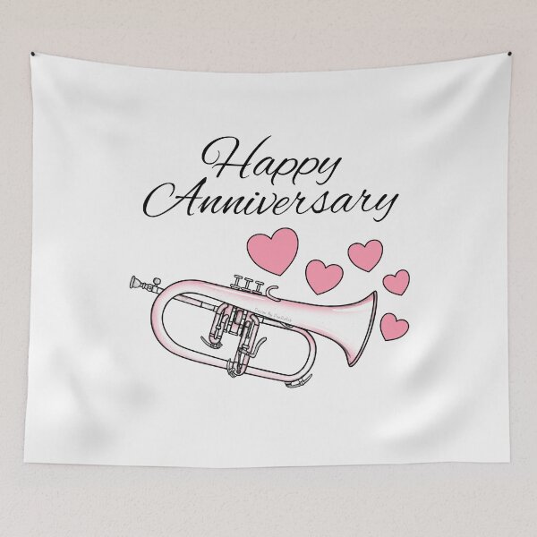 Item preview, Happy Anniversary, Flugelhorn Player Brass Musician Wedding designed and sold by doodlerob.