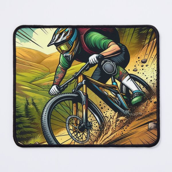 Item preview, Downhill Mountain Biker – Comic Explosion Action Art designed and sold by ashokreddy343.