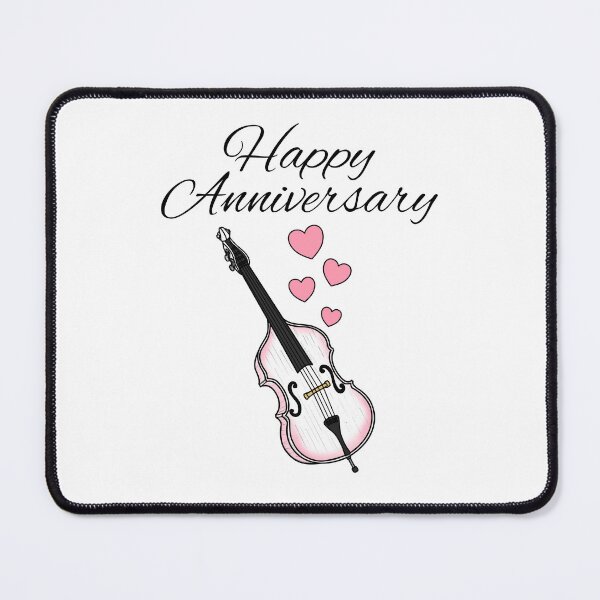 Item preview, Happy Anniversary, Double Bass Player String Musician Wedding designed and sold by doodlerob.