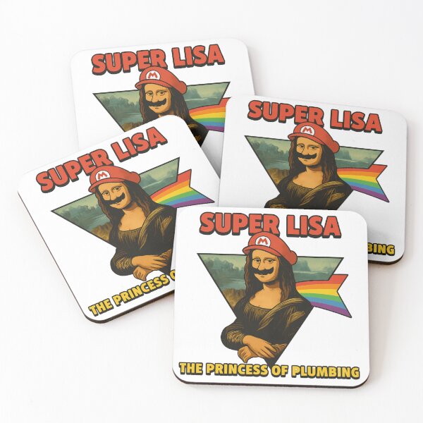 Item preview, Super Lisa Parody – Funny Mario Mona Lisa Rainbow Gamer Art designed and sold by veinmerch.