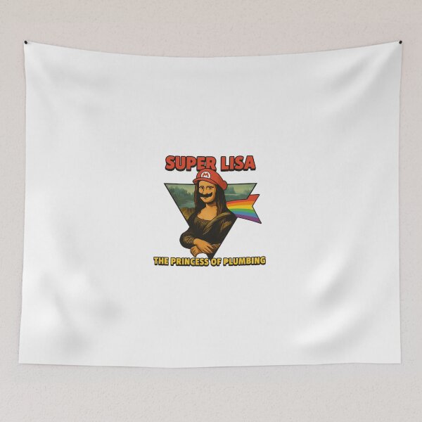 Item preview, Super Lisa Parody – Funny Mario Mona Lisa Rainbow Gamer Art designed and sold by veinmerch.