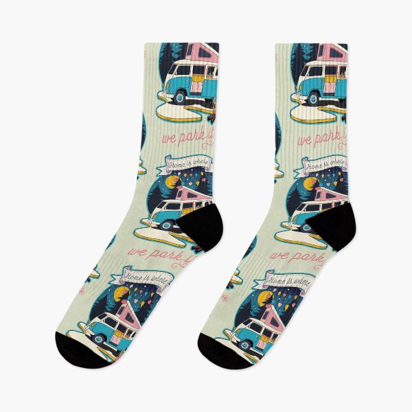 Item preview, Home Is where we park quote – Retro camper van life art designed and sold by Webstudio  2Amigos.