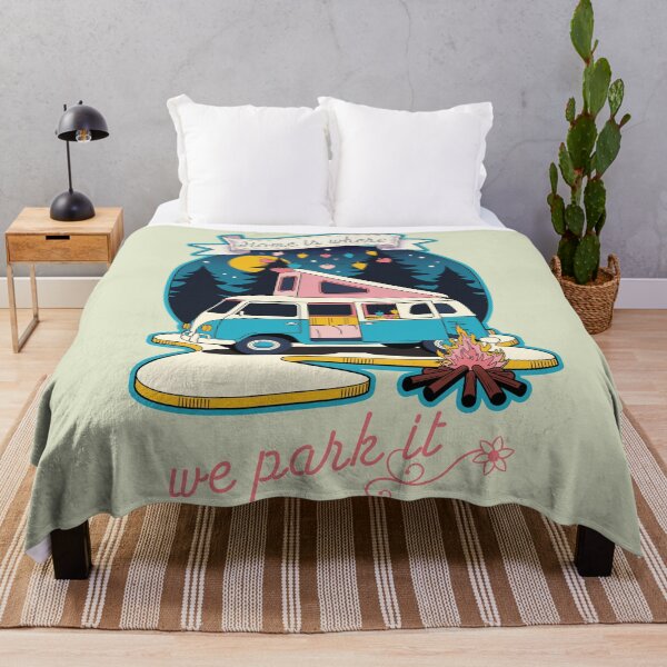 Item preview, Home Is where we park quote – Retro camper van life art designed and sold by Webstudio  2Amigos.