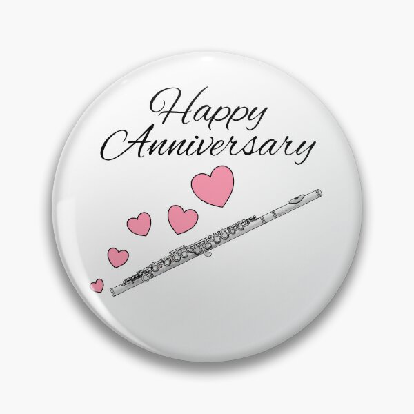 Item preview, Happy Anniversary, Flute Flutist Woodwind Musician Wedding designed and sold by doodlerob.
