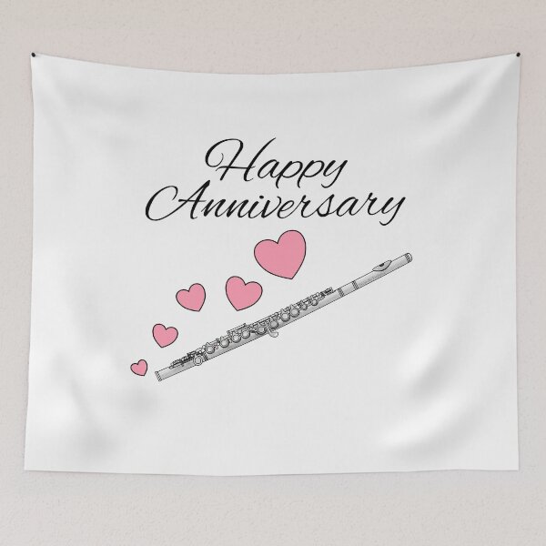 Item preview, Happy Anniversary, Flute Flutist Woodwind Musician Wedding designed and sold by doodlerob.