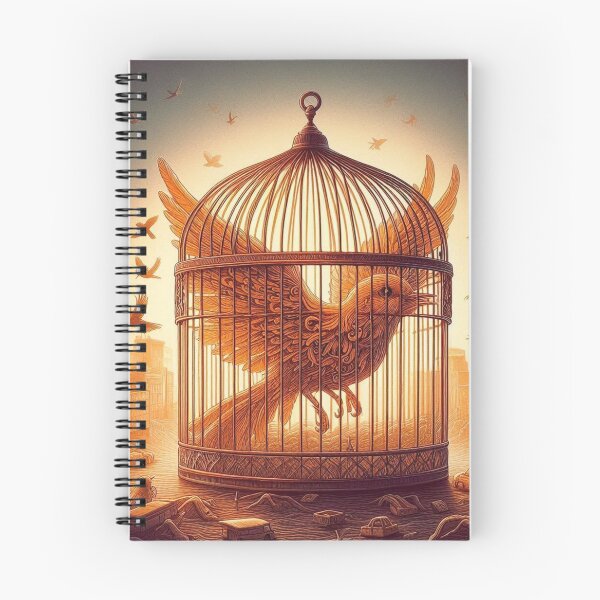 Item preview, Invisible Prisons – Open Birdcage with Bird Inside Motivational Quote Art designed and sold by ashokreddy343.