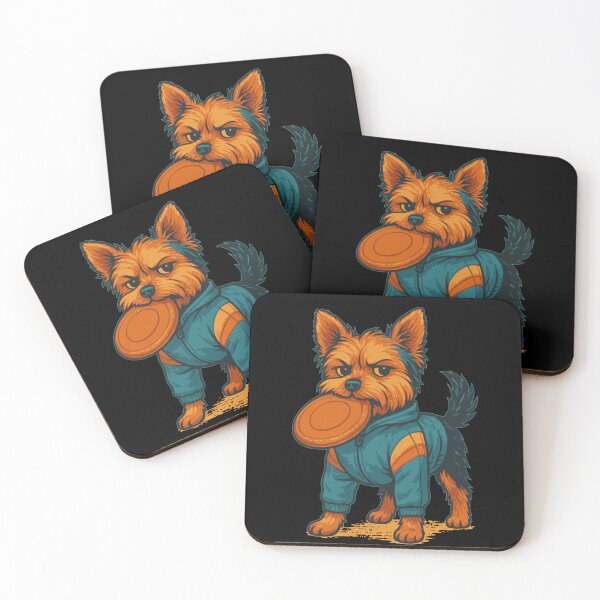 Item preview, Rebel Yorkie with a frisbee  designed and sold by Floter80.