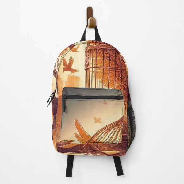 Item preview, Invisible Prisons – Open Birdcage with Bird Inside Motivational Quote Art designed and sold by ashokreddy343.