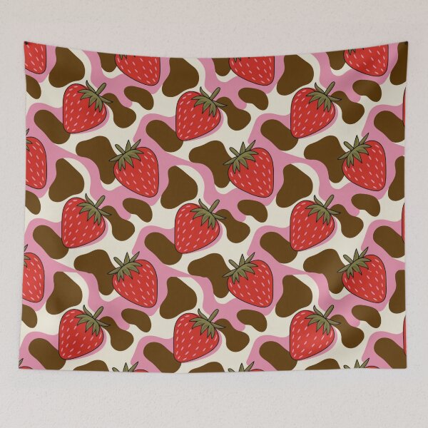 Item preview, Cutecore Strawberry Cow Print designed and sold by CandyVenom.