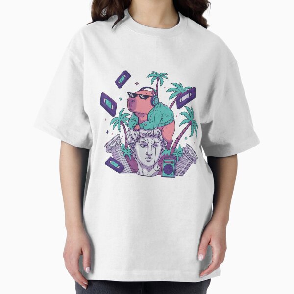 Item preview, Vaporwave Capybara: 80s Aesthetic Dreams designed and sold by imaginariun.