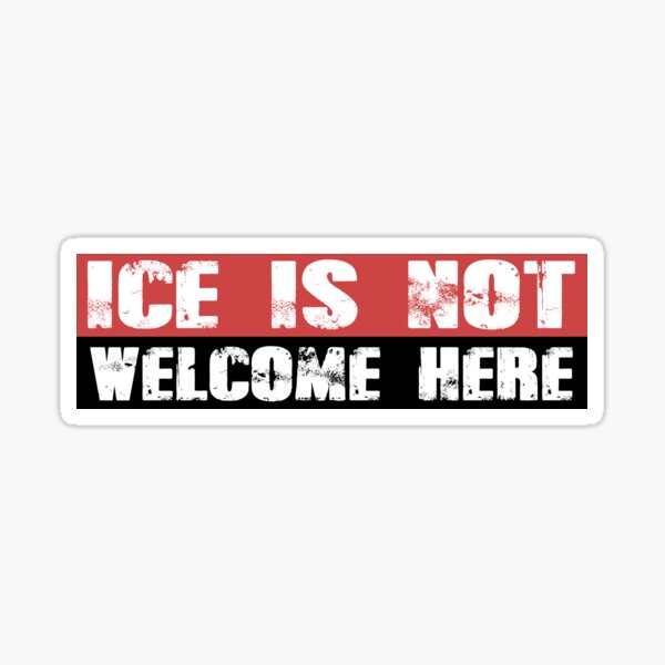 Vista previa del artículo con la obra «ICE no es bienvenido», diseñado y vendido por thepixelgarden.