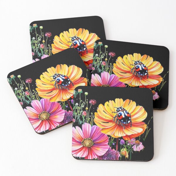 Item preview, Colored Flowers and Lady bug designed and sold by CookieandShadow.